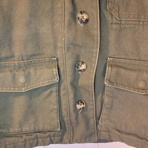 Marine Layer Women's Canvas Chore Jacket Sz XS Olive Green Hooded Fall Layering - Picture 4 of 8